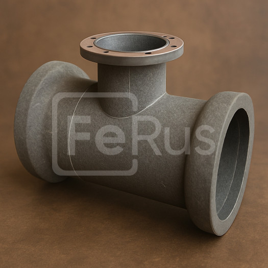 Тройник раструб-фланец чугунный ТРФ 200х100 мм ГОСТ 5525-88